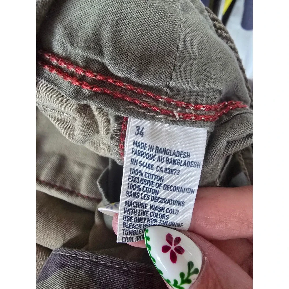 American Eagle Classic Camo Cargo Shorts Mens 34 GreenWoodland Camouflage Belted